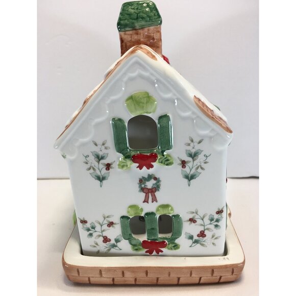 Pfaltzgraff Winterberry Christmas House Tea Light Candle Holder - Picture 3 of 14